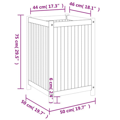 Pflanzkübel mit Einlage 50x50x75 cm Massivholz Akazie