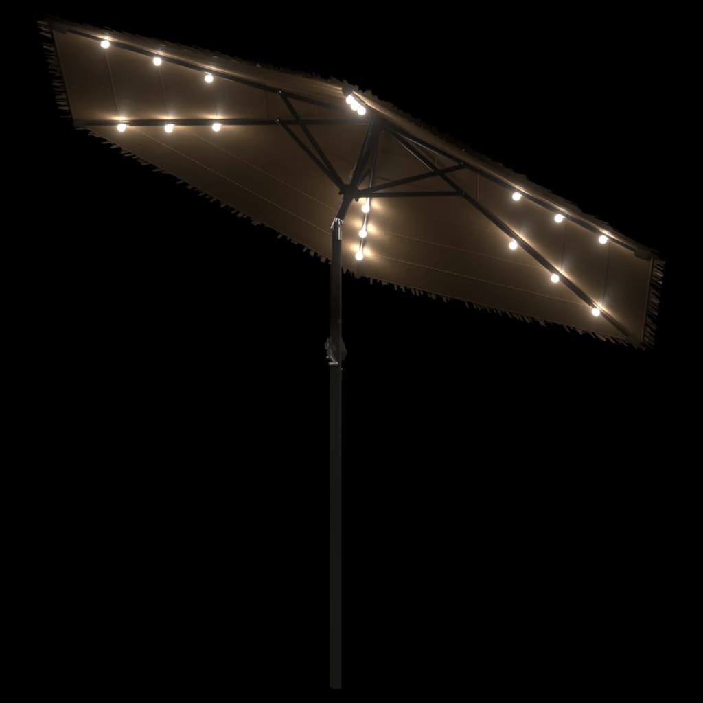 Sonnenschirm mit LED und Stahlmast Braun 268x268x226 cm