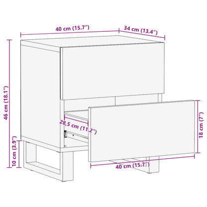 Nachttisch 40x34x46 cm Massivholz Akazie