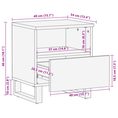 Nachttisch 40x34x46 cm Massivholz Akazie