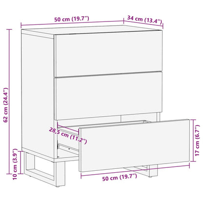 Nachttisch 50x34x62 cm Massivholz Mango