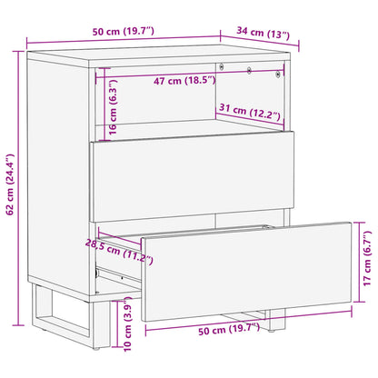 Nachttisch 50x34x62 cm Massivholz Mango