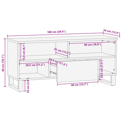 TV-Schrank 100x34x46 cm Massivholz Mango