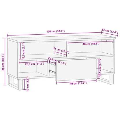 TV-Schrank 100x34x46 cm Massivholz Akazie