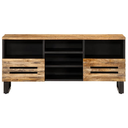 TV-Schrank 100x34x46 cm Raues Massives Mangoholz