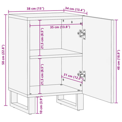 Badschrank Braun 38x34x58 cm Massivholz Mango