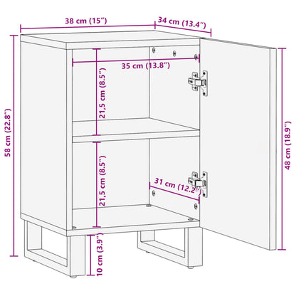 Badschrank 38x34x58 cm Massivholz Mango