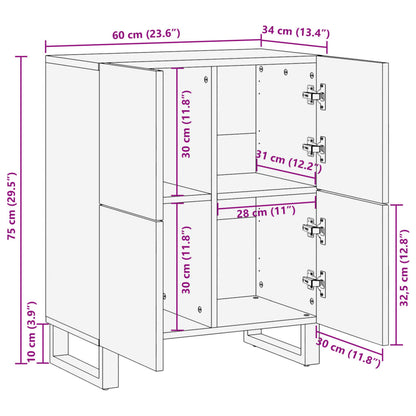 Sideboard 60x34x75 cm Massivholz Akazie