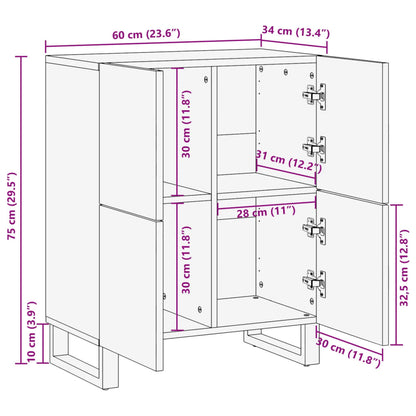 Sideboard 60x34x75 cm Massivholz Akazie