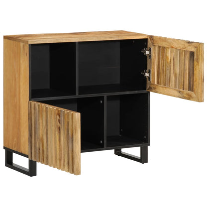 Sideboard 80x34x75 cm Raues Massivholz Mango