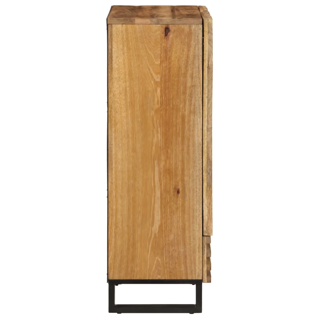 Highboard 60x34x100 cm Raues Massivholz Mango