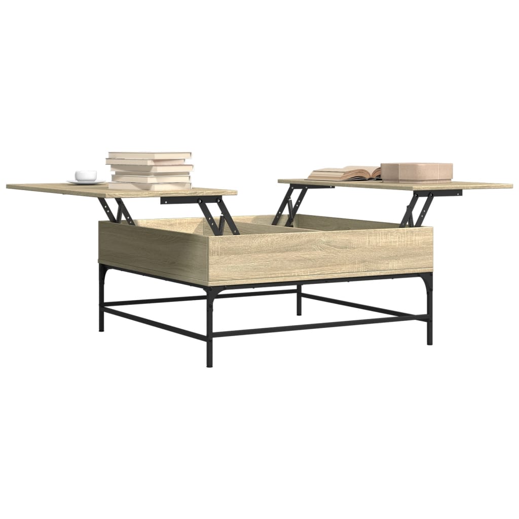 Couchtisch Sonoma-Eiche 95x95x45 cm Holzwerkstoff und Metall