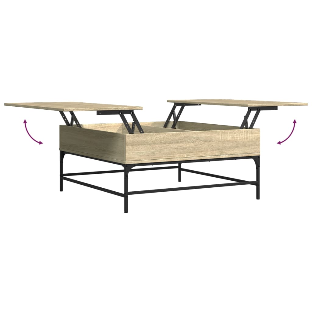 Couchtisch Sonoma-Eiche 95x95x45 cm Holzwerkstoff und Metall