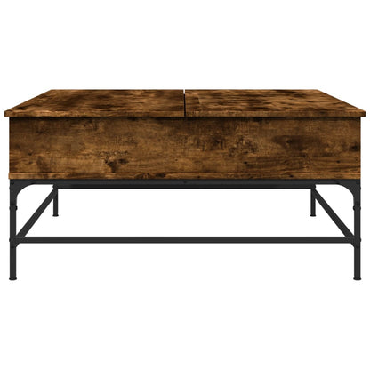 Couchtisch Räuchereiche 95x95x45 cm Holzwerkstoff und Metall