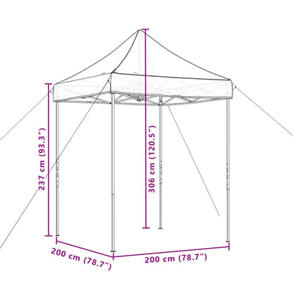 Partyzelt Faltbar Pop-Up Taupe 200x200x306 cm