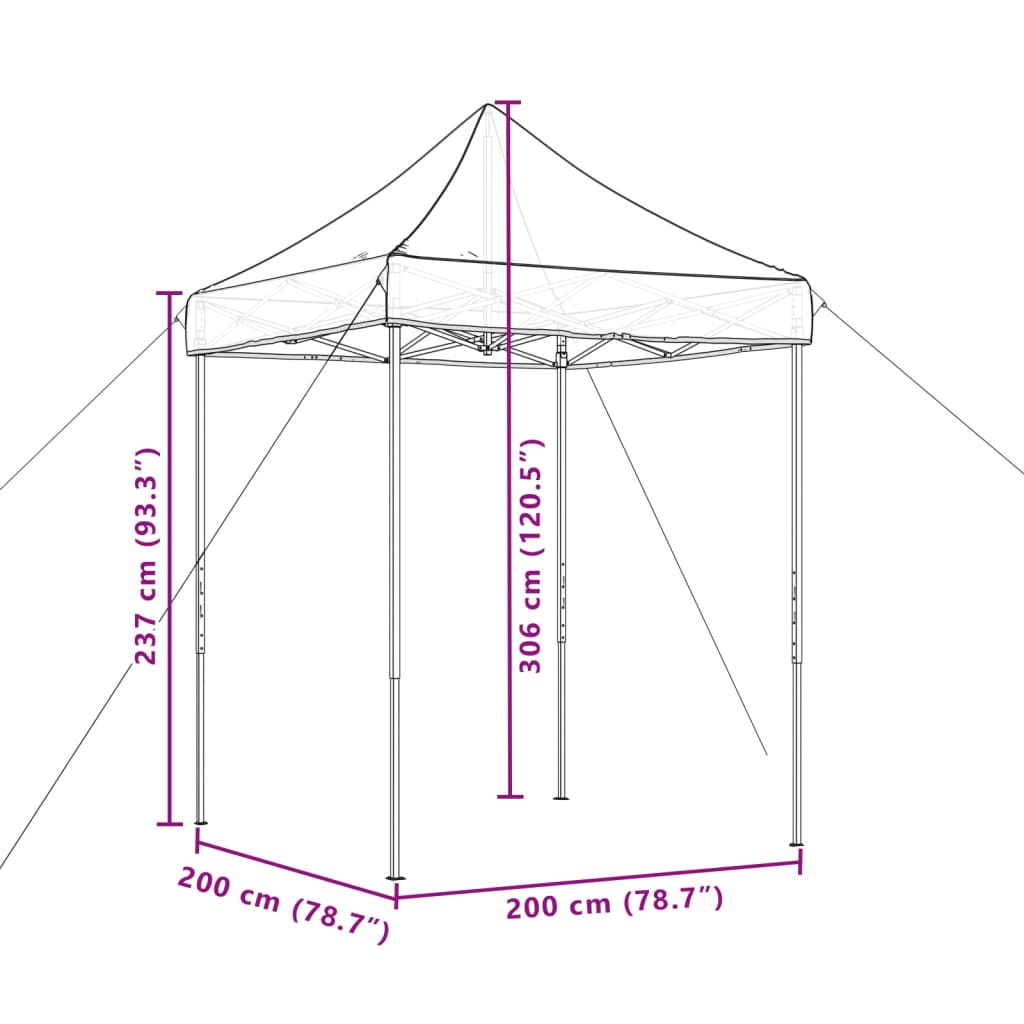 Partyzelt Faltbar Pop-Up Burgunderrot 200x200x306 cm