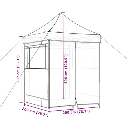 Partyzelt Faltbar Pop-Up mit 4 Seitenteilen Beige