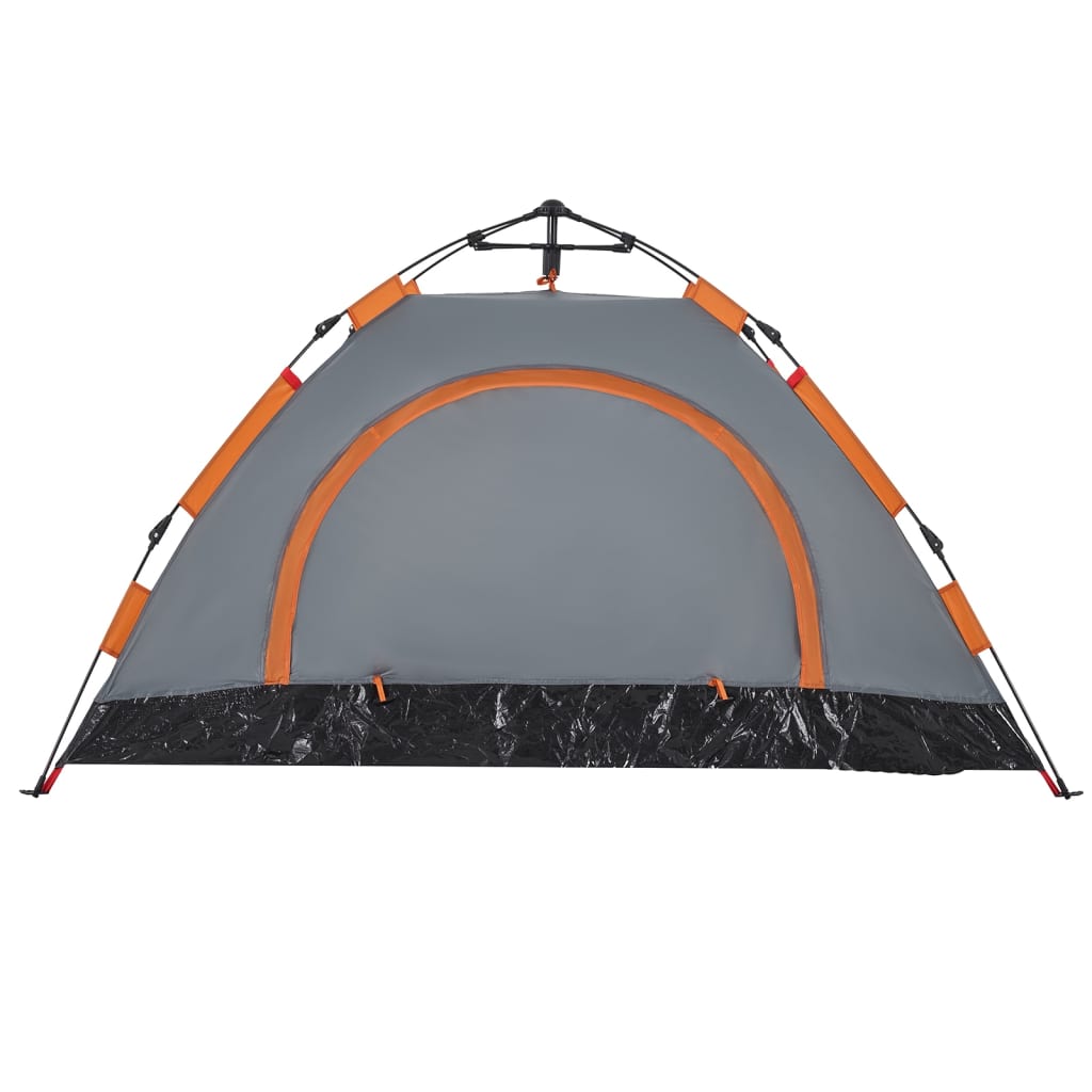 Campingzelt 2 Personen Grau und Orange Quick Release