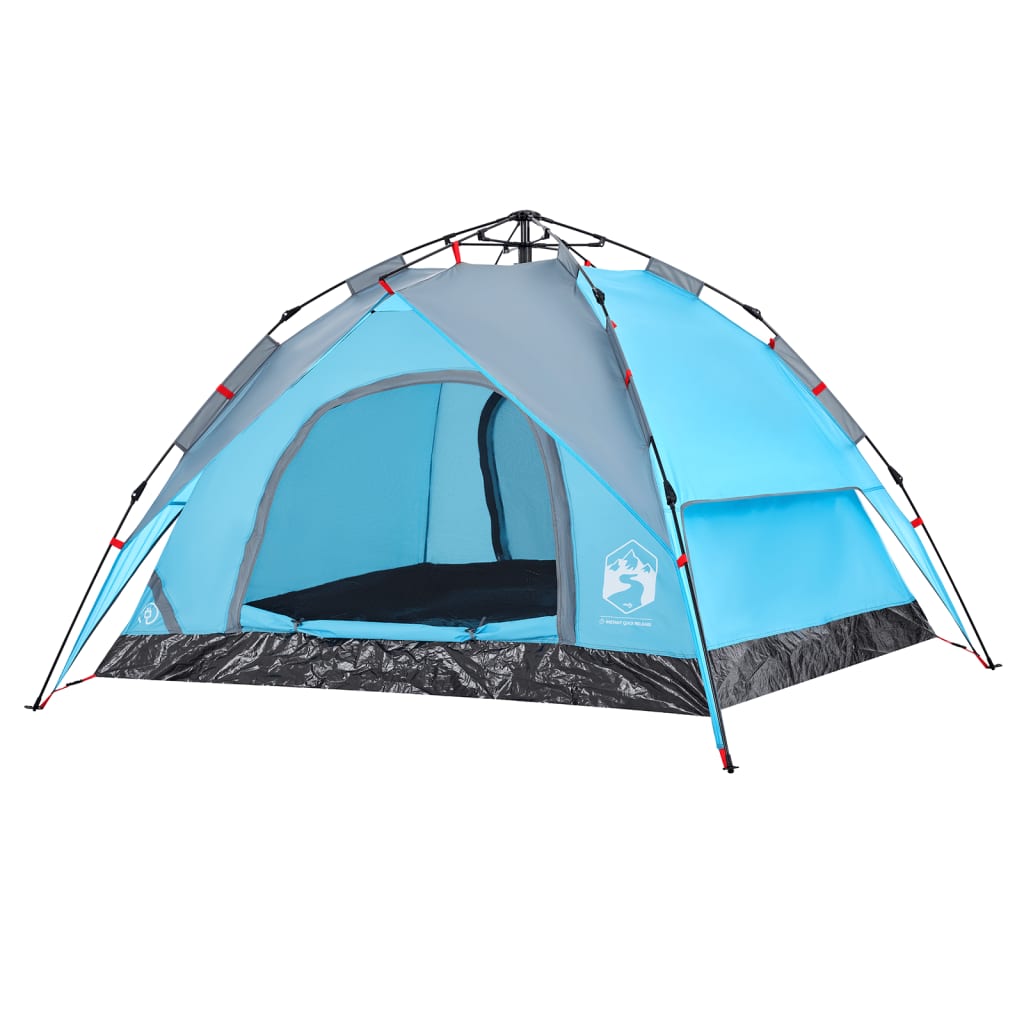 Kuppel-Campingzelt 3 Personen Blau Quick Release