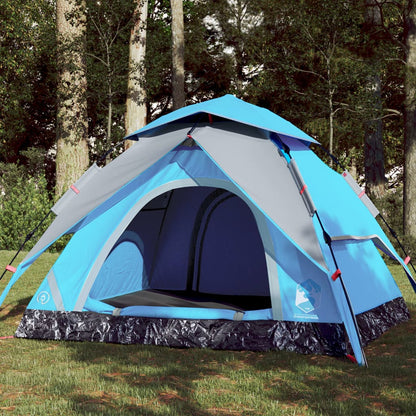 Kuppel-Campingzelt 3 Personen Blau Quick Release