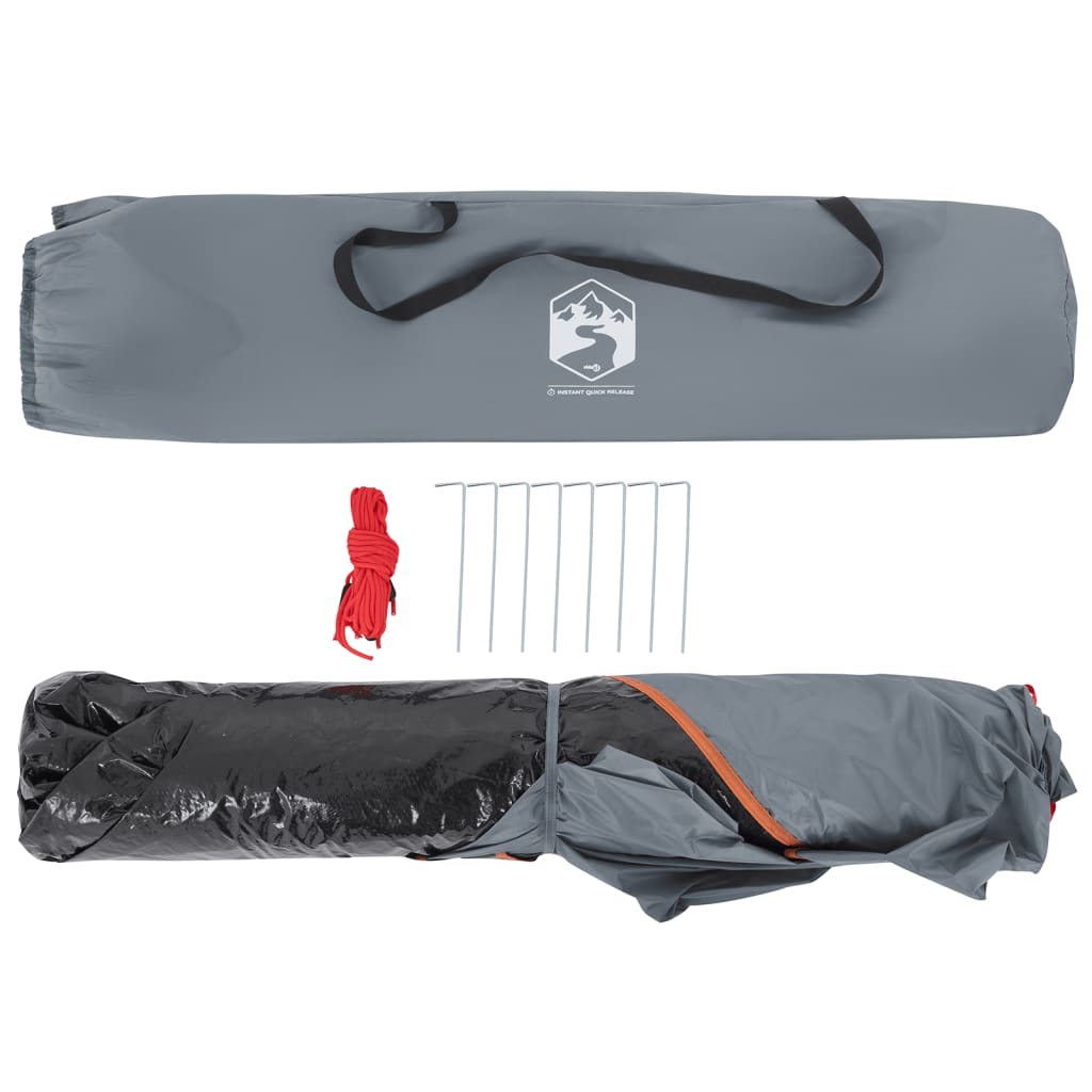 Kuppel-Campingzelt 5 Personen Grau und Orange Quick Release