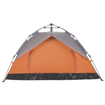 Kuppel-Campingzelt 2 Personen Grau und Orange Quick Release