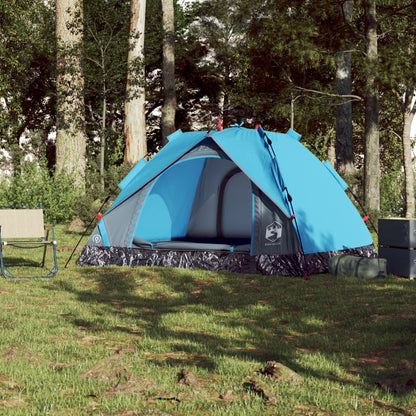 Kuppel-Campingzelt 3 Personen Blau Quick Release