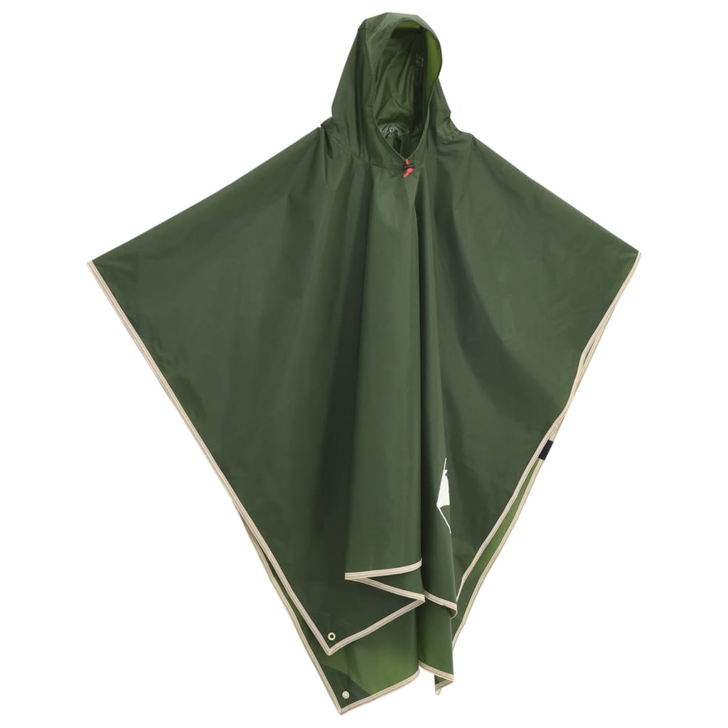 Regenponcho mit Kapuze 2-in-1-Design Grün 223x145 cm