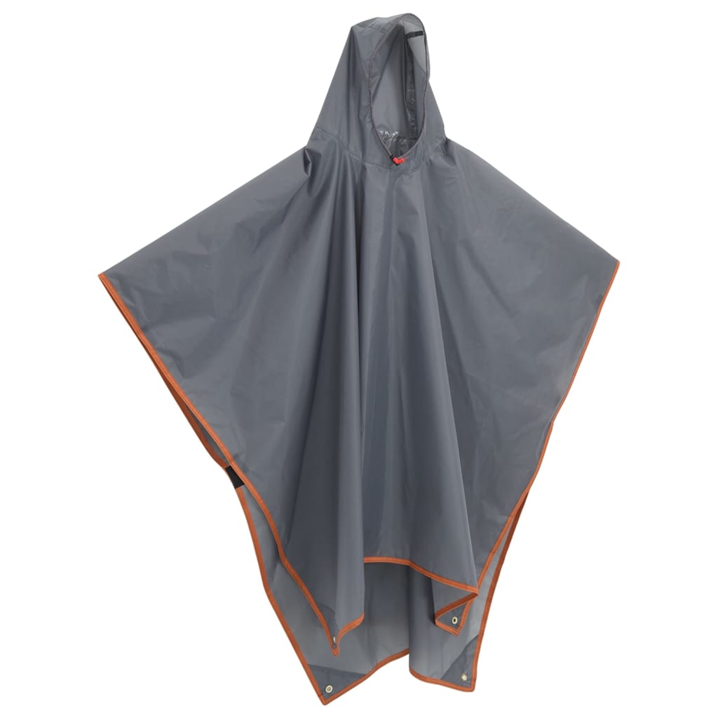 Regenponcho mit Kapuze 2-in-1-Design Grau und Orange 223x145 cm