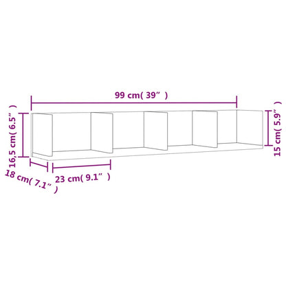 Wandschränke 2 Stk. Grau Sonoma-Eiche 99x18x16,5 Holzwerkstoff