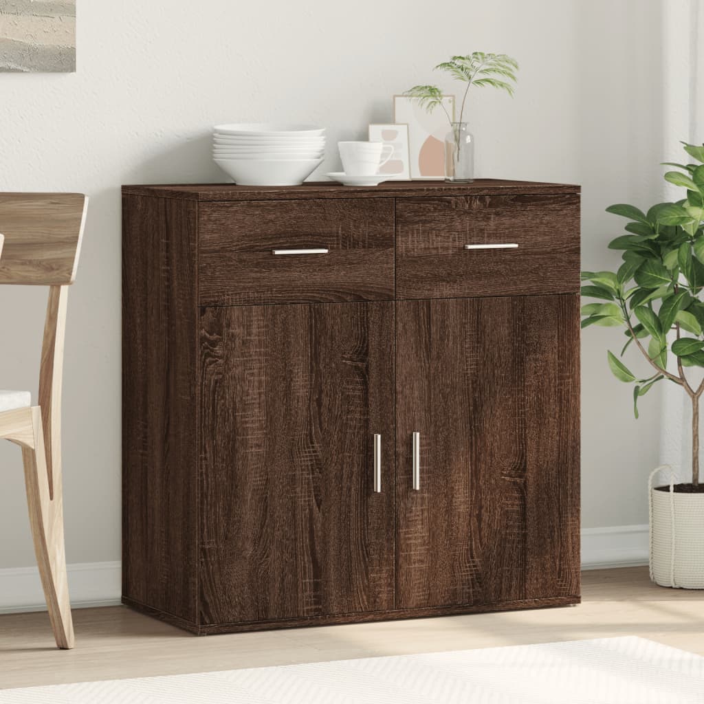 Sideboard Braun Eichen-Optik 79x38x80 cm Holzwerkstoff