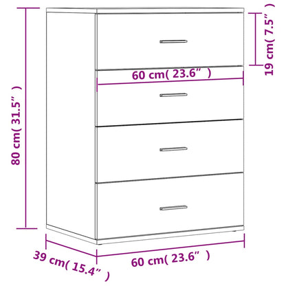 Sideboard Grau Sonoma 60x39x80 cm Holzwerkstoff