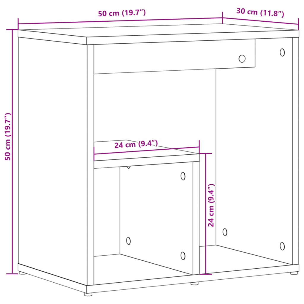 Beistelltisch Grau Sonoma 50x30x50 cm Holzwerkstoff