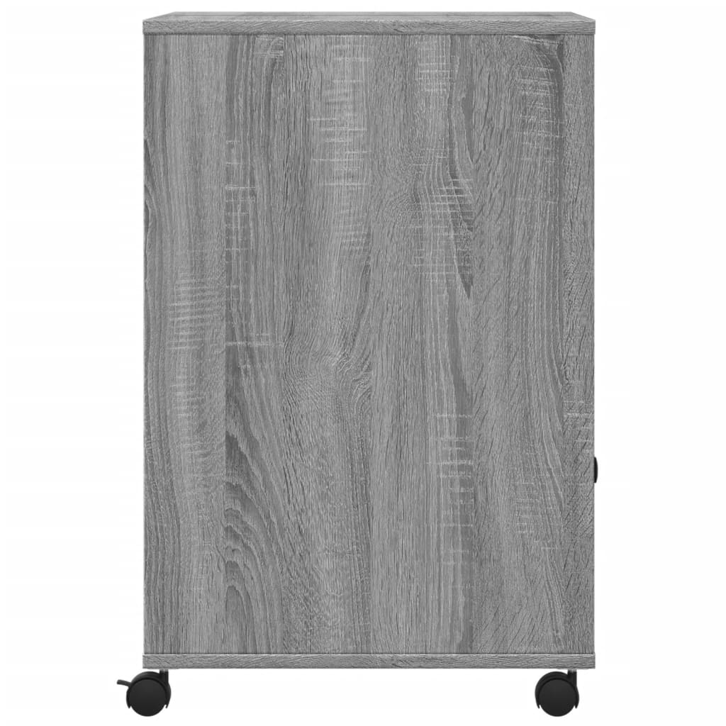 Druckerständer mit Rollen Grau Sonoma 60x48x74 cm