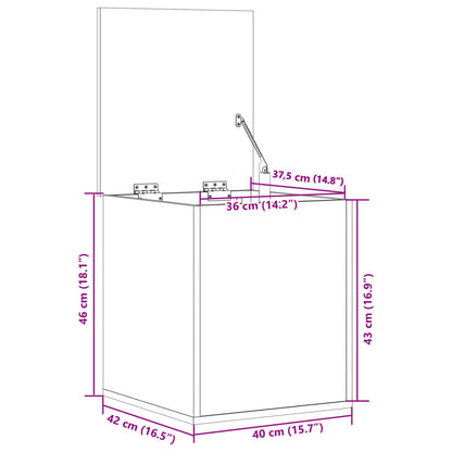 Truhe Betongrau 40x42x46 cm Holzwerkstoff