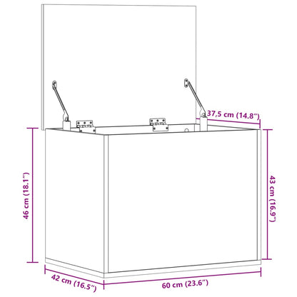 Truhe Betongrau 60x42x46 cm Holzwerkstoff