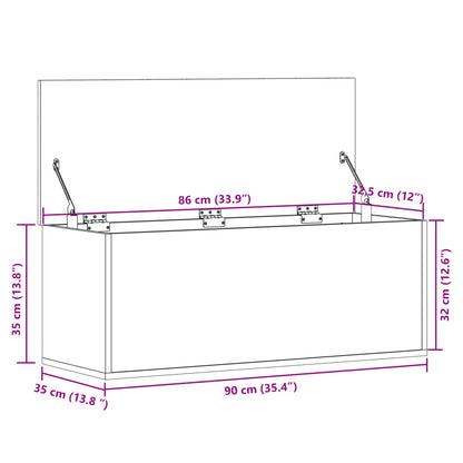 Truhe Schwarz 90x35x35 cm Holzwerkstoff