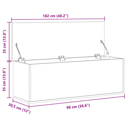 Truhe Schwarz 102x35x35 cm Holzwerkstoff