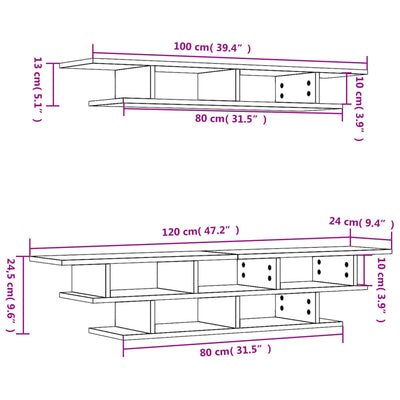 Wohnwand Betongrau Holzwerkstoff