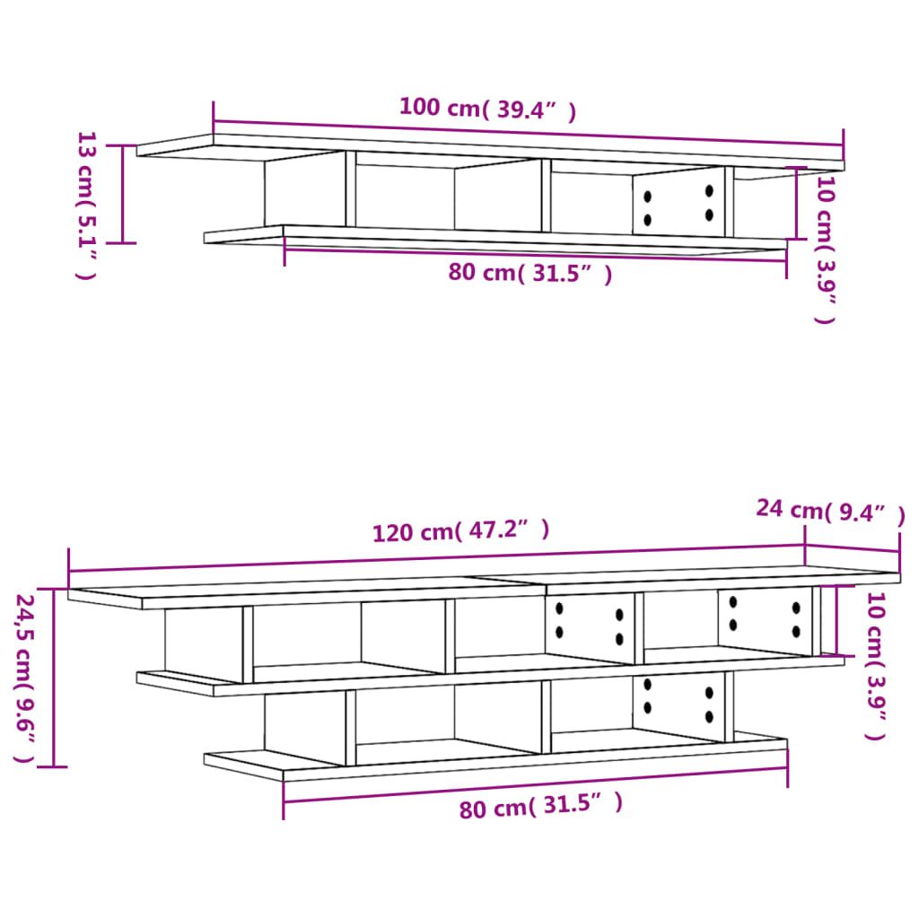 Wohnwand Braun Eichen-Optik Holzwerkstoff