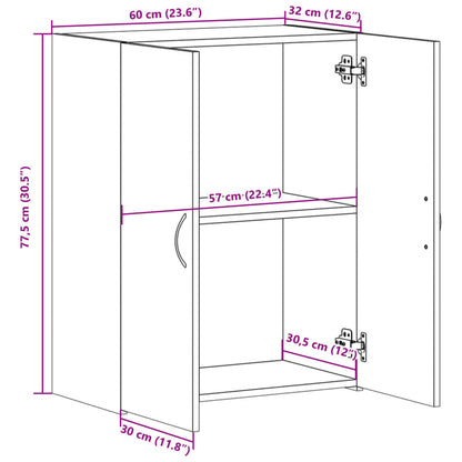 Aktenschrank Grau Sonoma 60x32x77,5 cm Holzwerkstoff