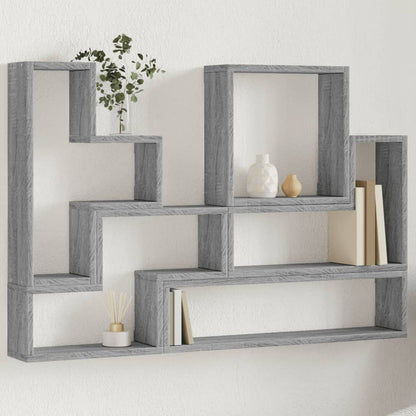 Wandregal Grau Sonoma 96x12x64 cm Holzwerkstoff