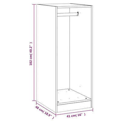 Kleiderschrank Schwarz 48x41x102 cm Holzwerkstoff