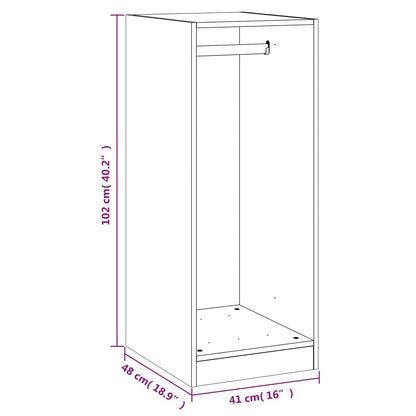 Kleiderschrank Räuchereiche 48x41x102 cm Holzwerkstoff