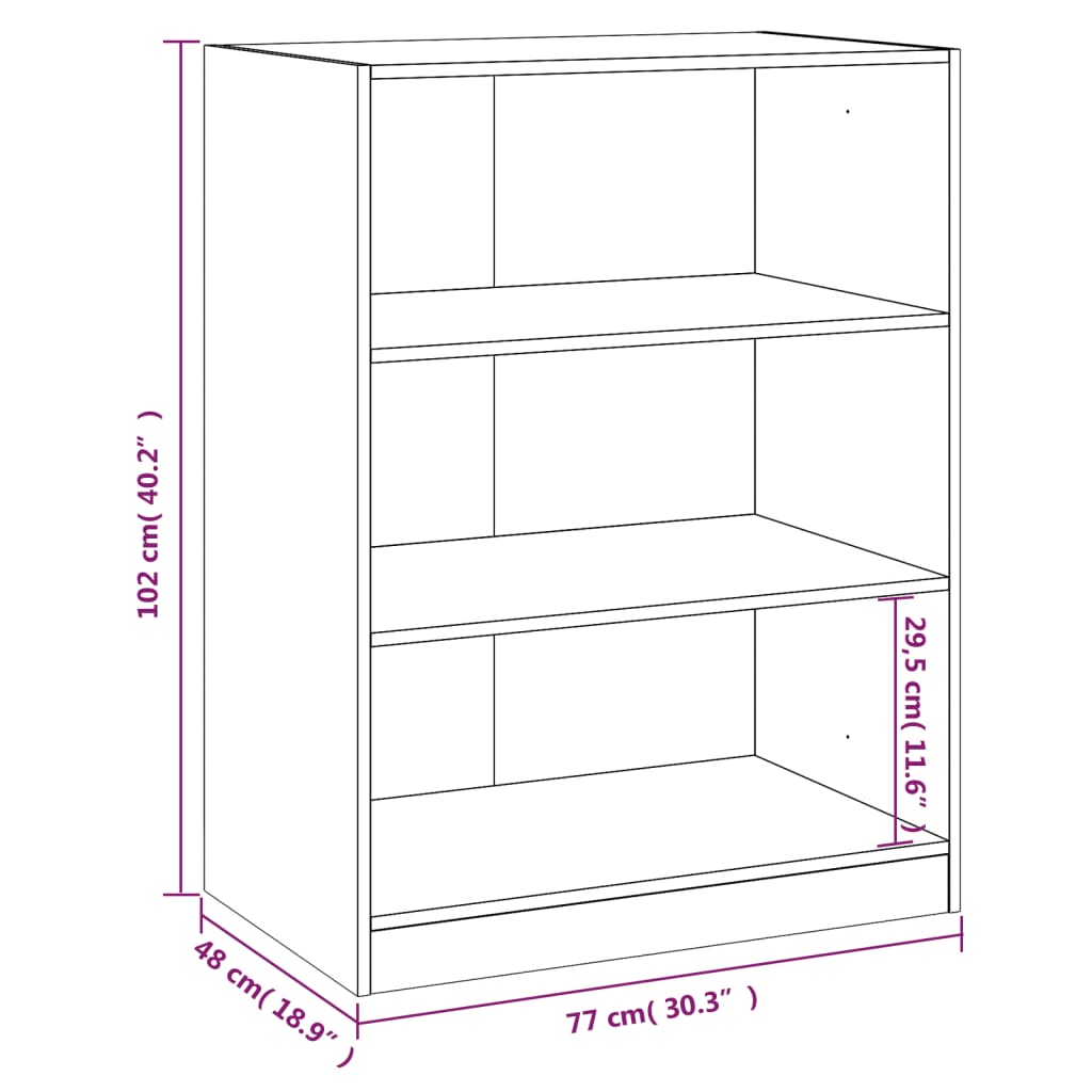 Kleiderschrank Sonoma-Eiche 77x48x102 cm Holzwerkstoff