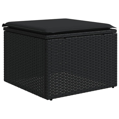 6-tlg. Garten-Sofagarnitur mit Kissen Schwarz Poly Rattan