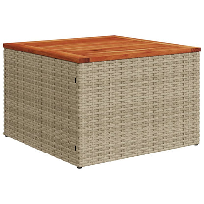 9-tlg. Garten-Sofagarnitur mit Kissen Beige Poly Rattan