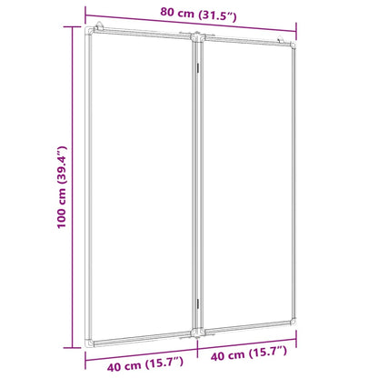 Magnetisches Whiteboard Klappbar 80x100x1,7 cm Aluminium