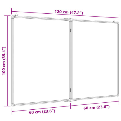 Magnetisches Whiteboard Klappbar 120x100x1,7 cm Aluminium