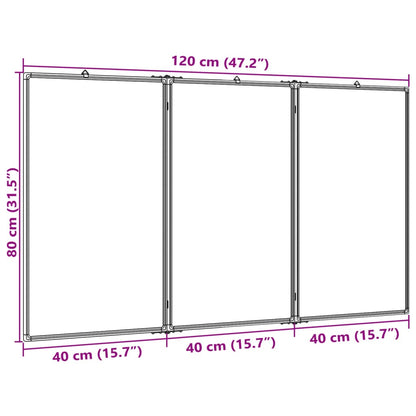 Magnetisches Whiteboard Klappbar 120x80x1,7 cm Aluminium